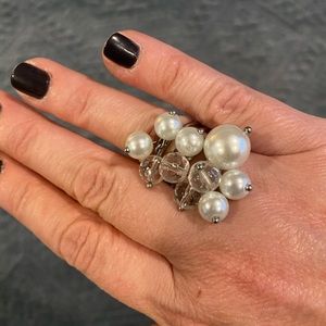 Funky beaded cocktail ring